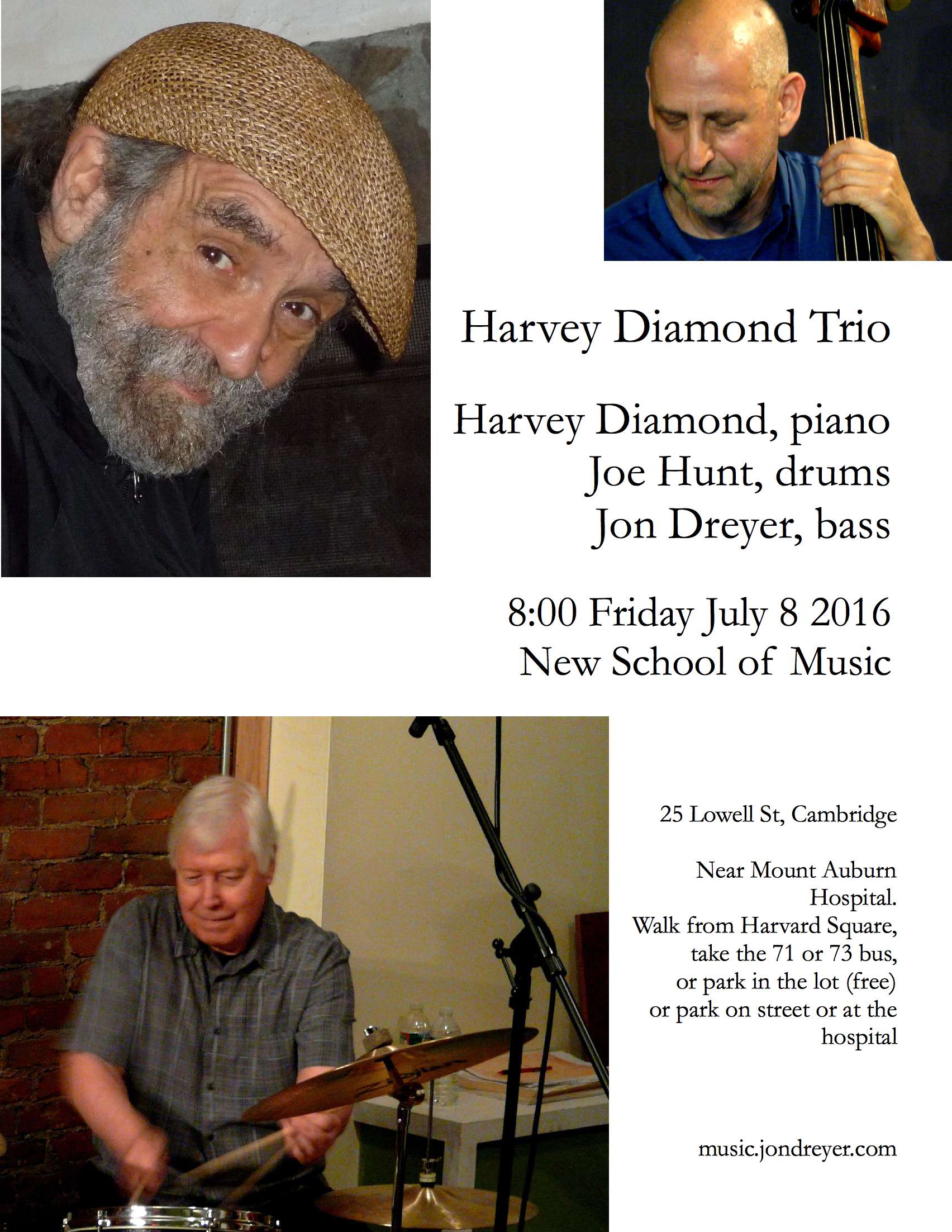 Harvey Diamond Trio Poster, July 8 2016